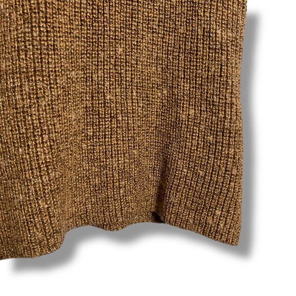 Ralph Lauren Gold Draped Open Front Cardigan Mock Neck Tank Belted Sz XL Gold - Picture 11 of 16